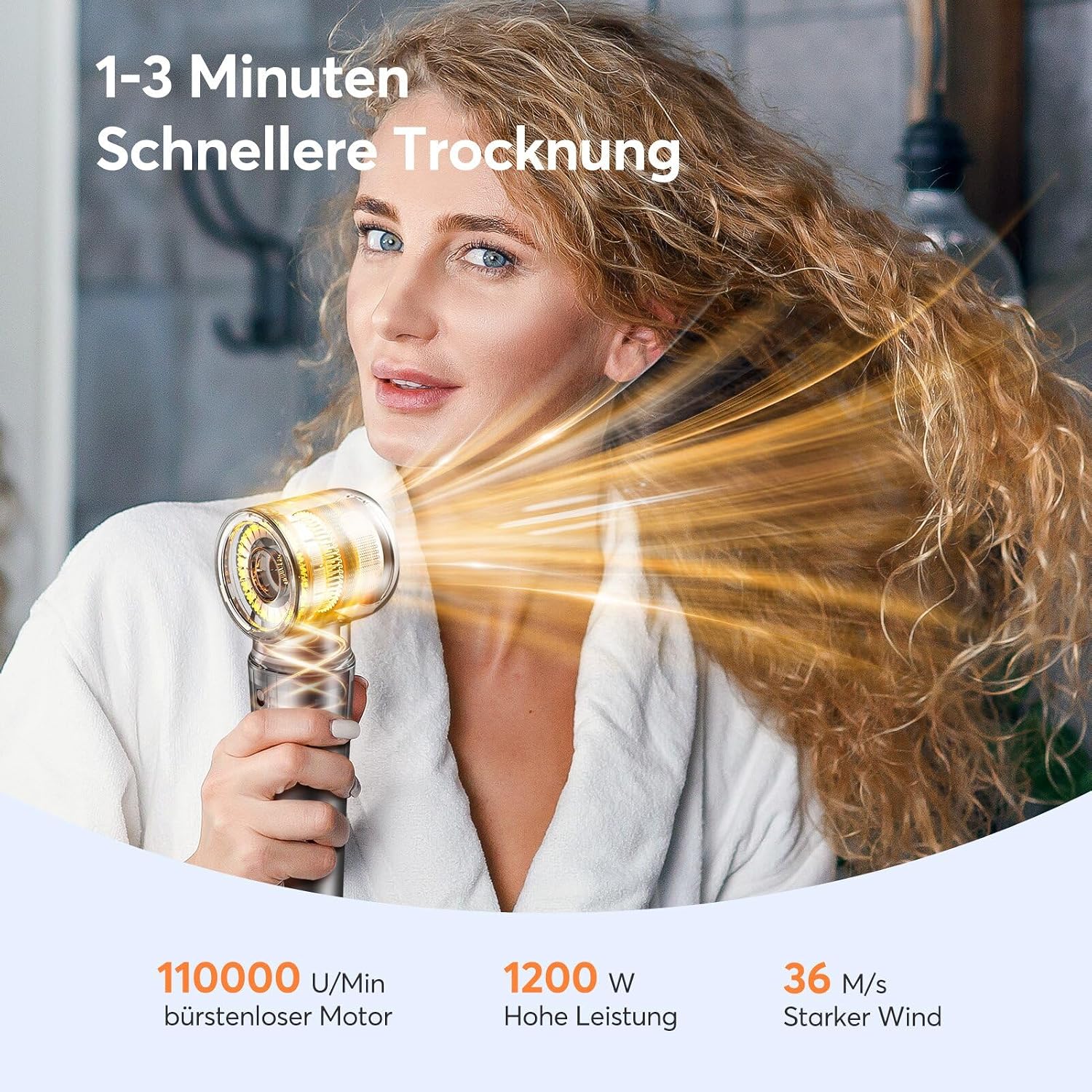 Detalle 2 de Bopcal 5 in 1 Airstyler – Multifunktionaler Hairstyler-Set mit 160000 U/Min und Coanda-Effekt