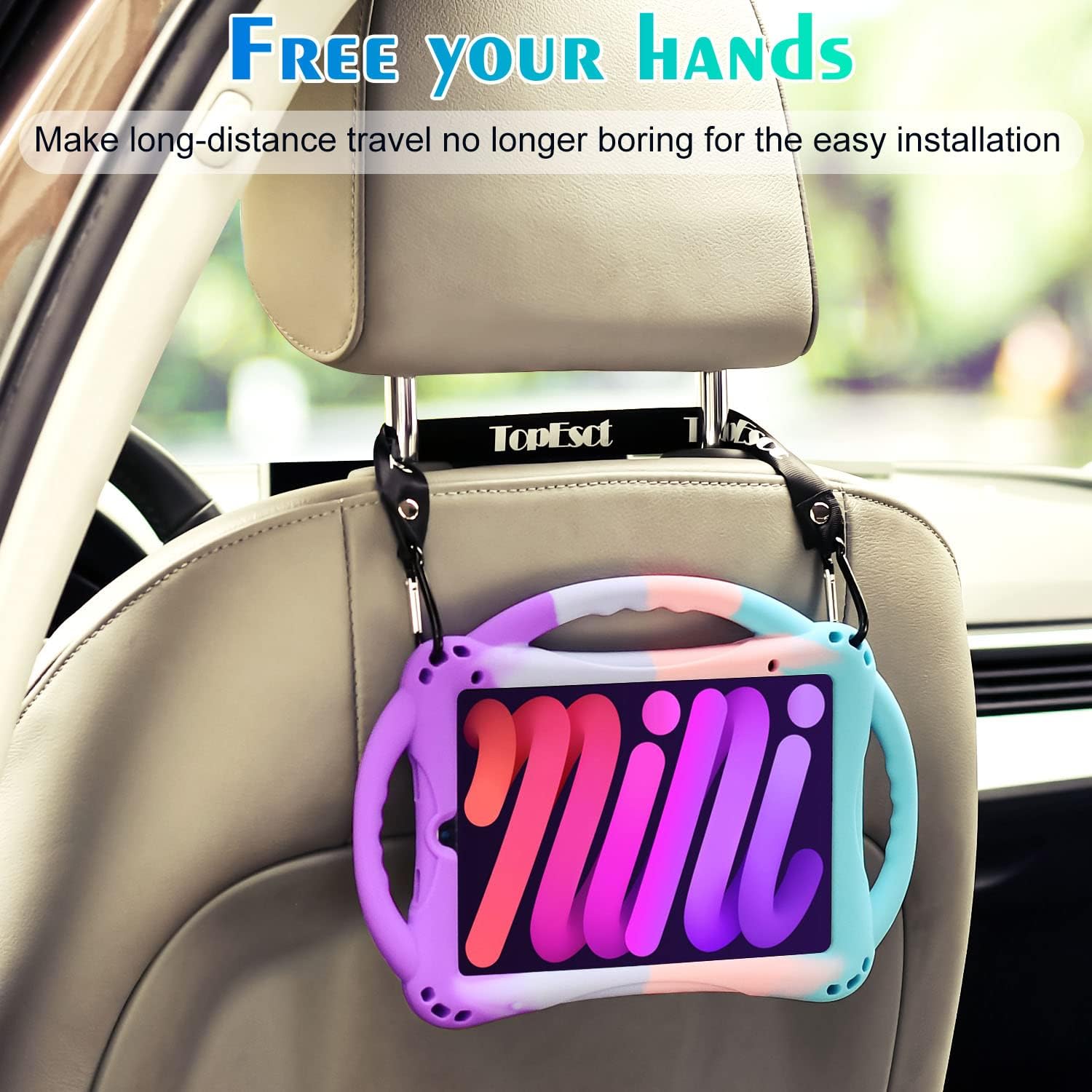 Thumbnail 6 de TopEsct Kids Case for iPad Mini 7 (A17 Pro) 2024 / iPad Mini 6 (A15) Shockproof Silicone Cover with Handle Stand
