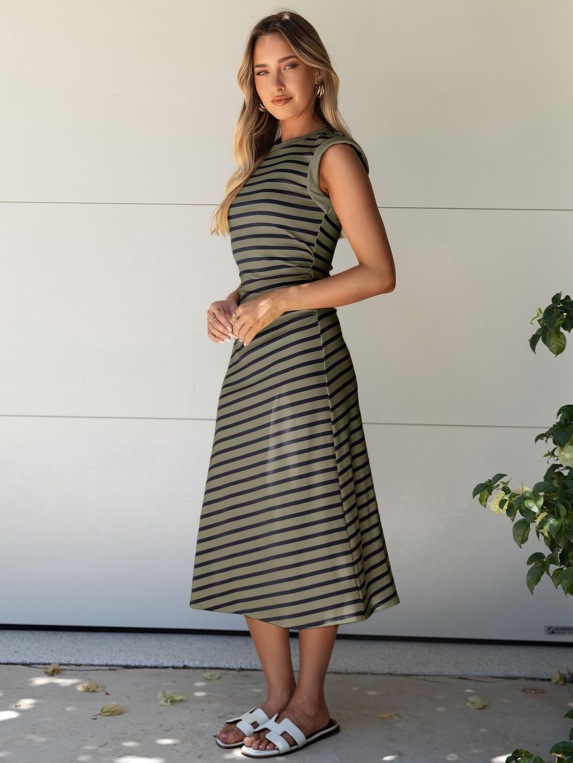 Thumbnail 3 de Glamaker Women Summer T-shirt Midi Dress – Soft A-Line Cap Sleeve, Flattering Yet Easygoing