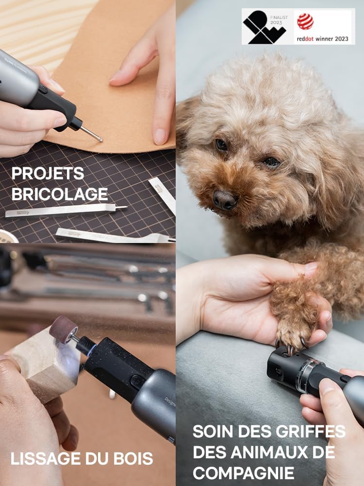 Thumbnail 1 de HOTO outil rotatif multifonction sans fil 35 en 1 (2000 mAh, 5 vitesses, LED annulaire)