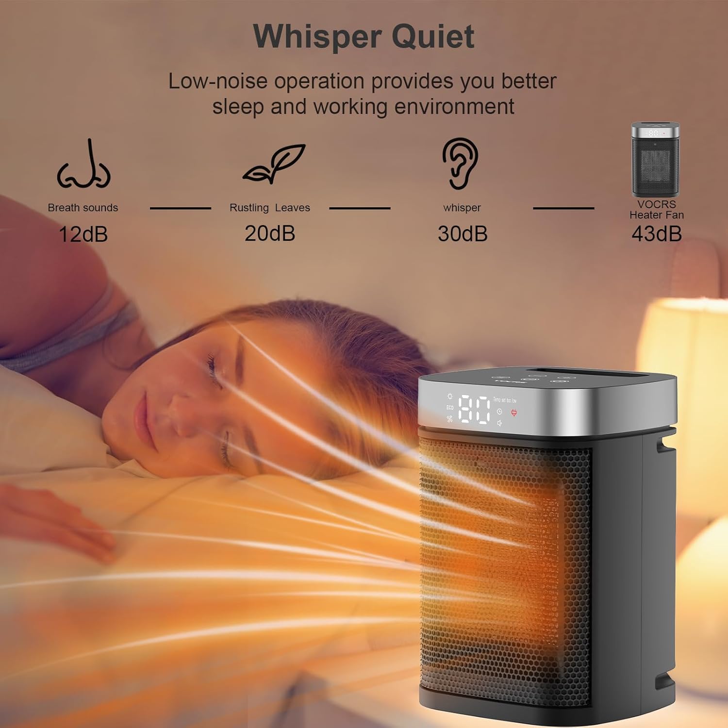 Detalle 2 de VOCRS 1500W PTC Heater for Bedroom