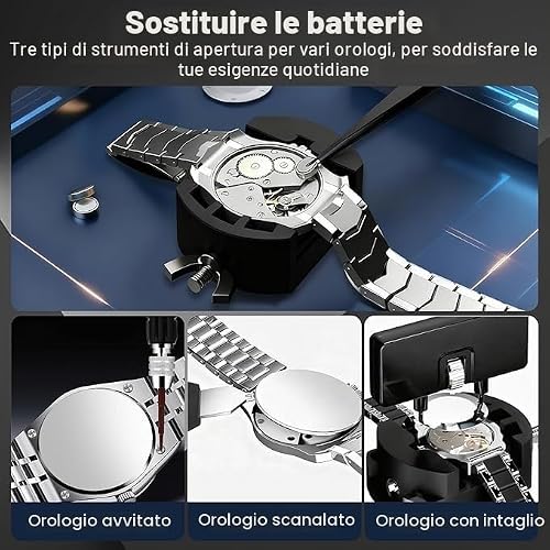 Thumbnail 1 de Kit Orologiaio Professionale Yeecka: set completo per riparazioni, sostituzione batteria e regolazione cinturini