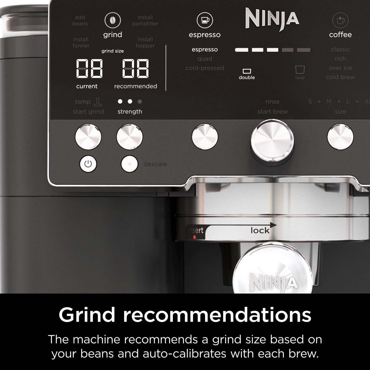 Thumbnail 4 de Ninja Luxe Premier ES601UKBK 3-in-1 Coffee Machine with Built-in Grinder & Milk Frother (Black)
