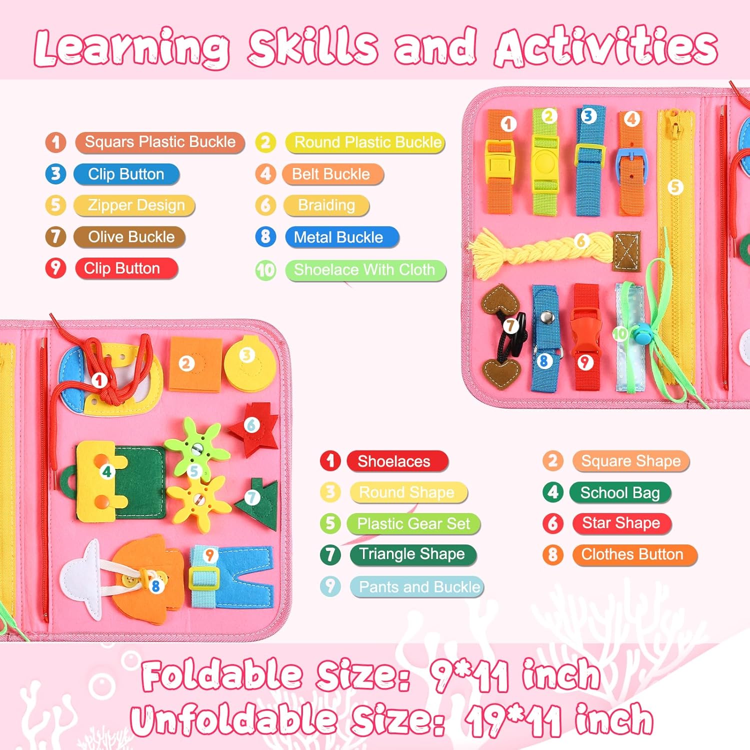 Detalle 2 de khlerox Busy Board Montessori Toy for Kids
