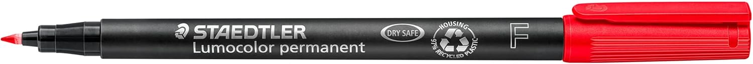 Thumbnail 1 de STAEDTLER 318-2 Lumocolor Permanent Pen, Red – Fine Line 0.6mm (Box of 10)