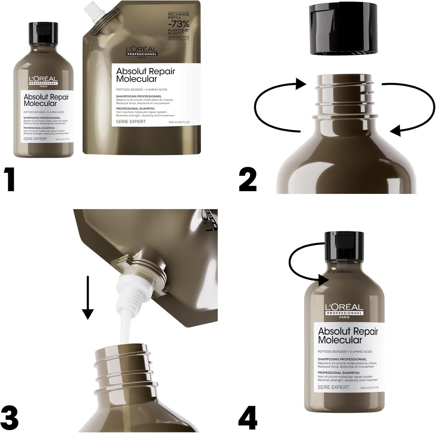 Thumbnail 4 de L’Oréal Professionnel Absolut Repair Molecular sulphate-free shampoo for extremely damaged hair