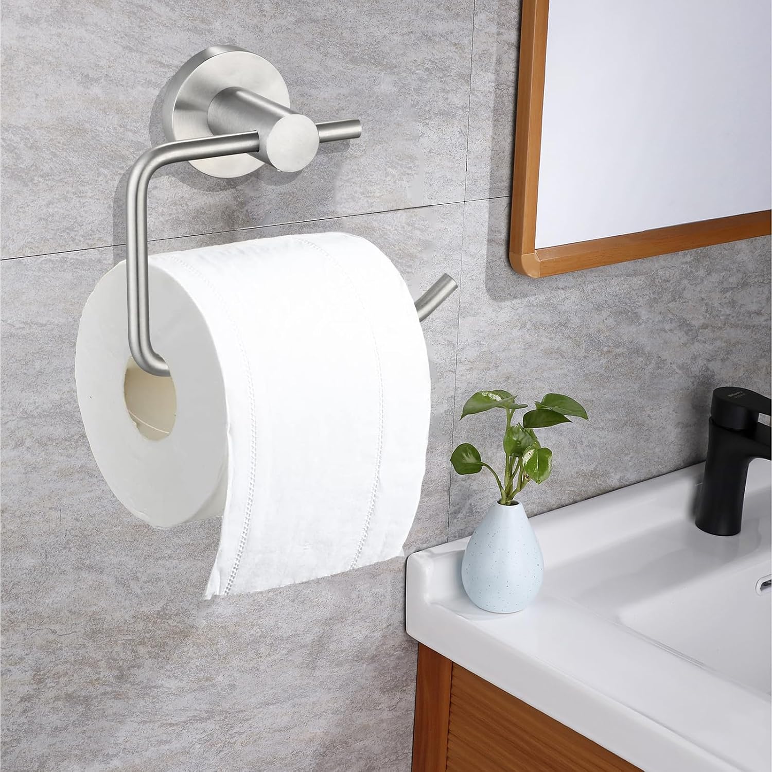 Thumbnail 6 de Katezon Premium 304 Stainless Steel Toilet Paper Holder (Brushed Nickel)