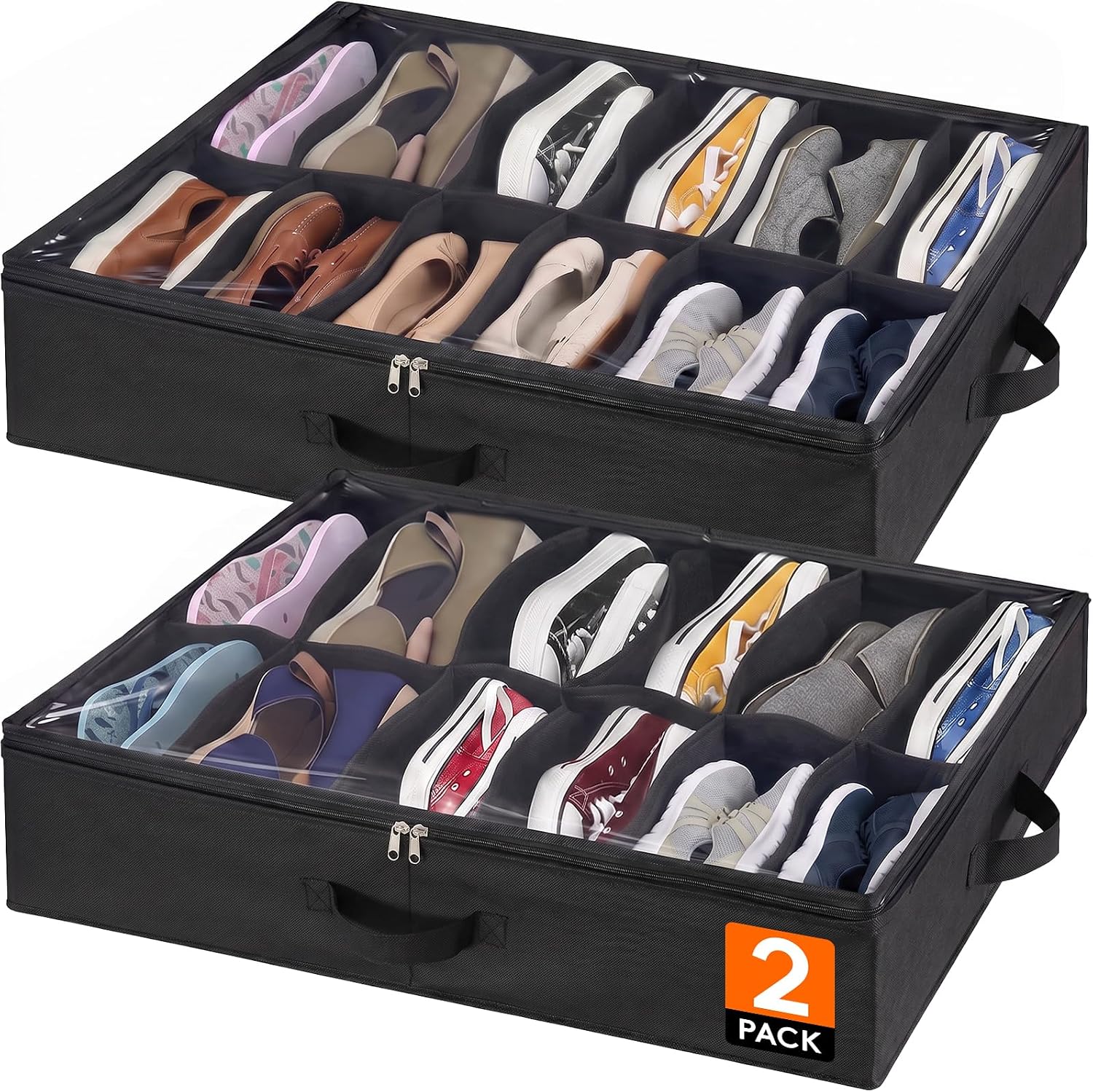 Detalle de Lifewit Under Bed Shoe Organizer 24 pairs