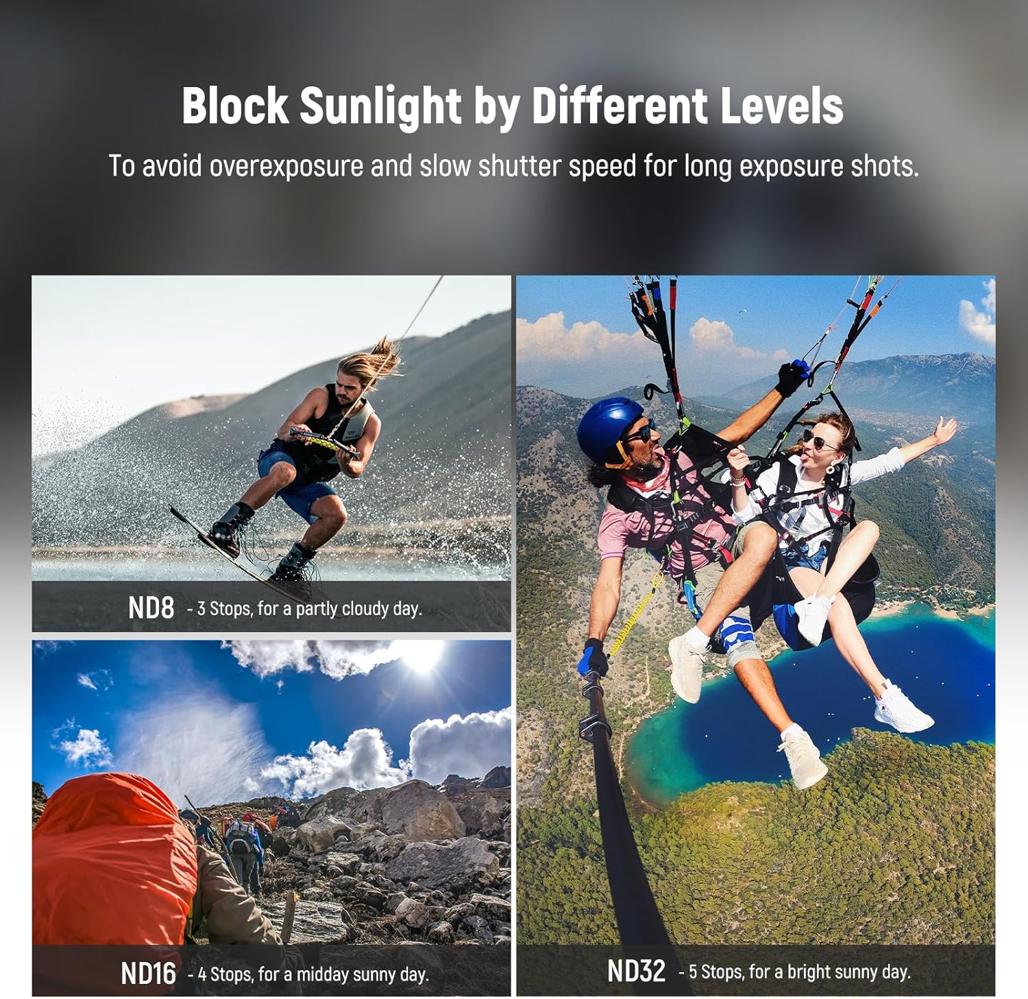 Thumbnail 2 de NEEWER ND Filter Set for GoPro Hero 13–9 (4 Pack: ND8, ND16, ND32, CPL) with Protective Case