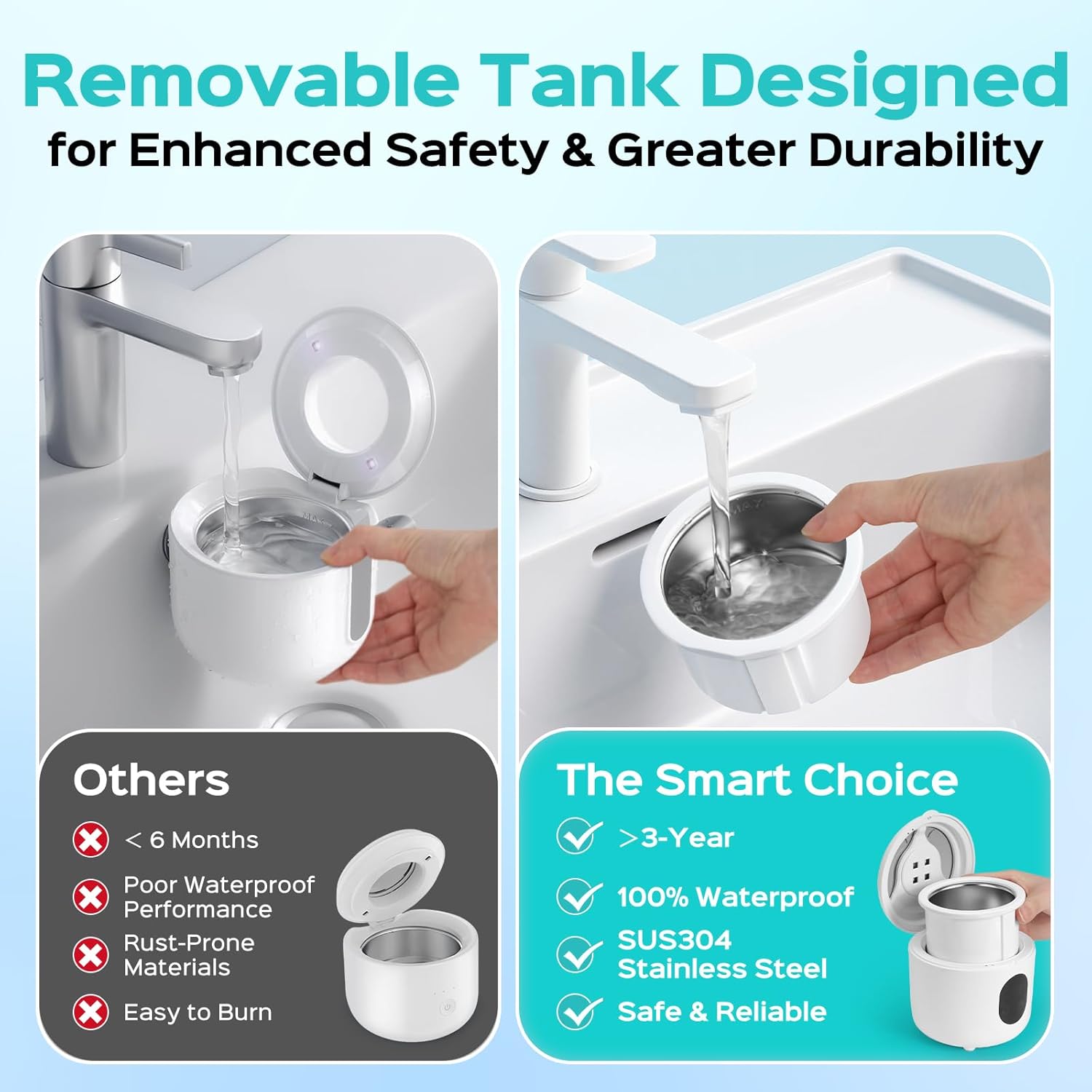 Detalle 2 de COSLUS C60 Ultrasonic Retainer Cleaner: Deep Cleaning for Dentures, Retainers & Braces