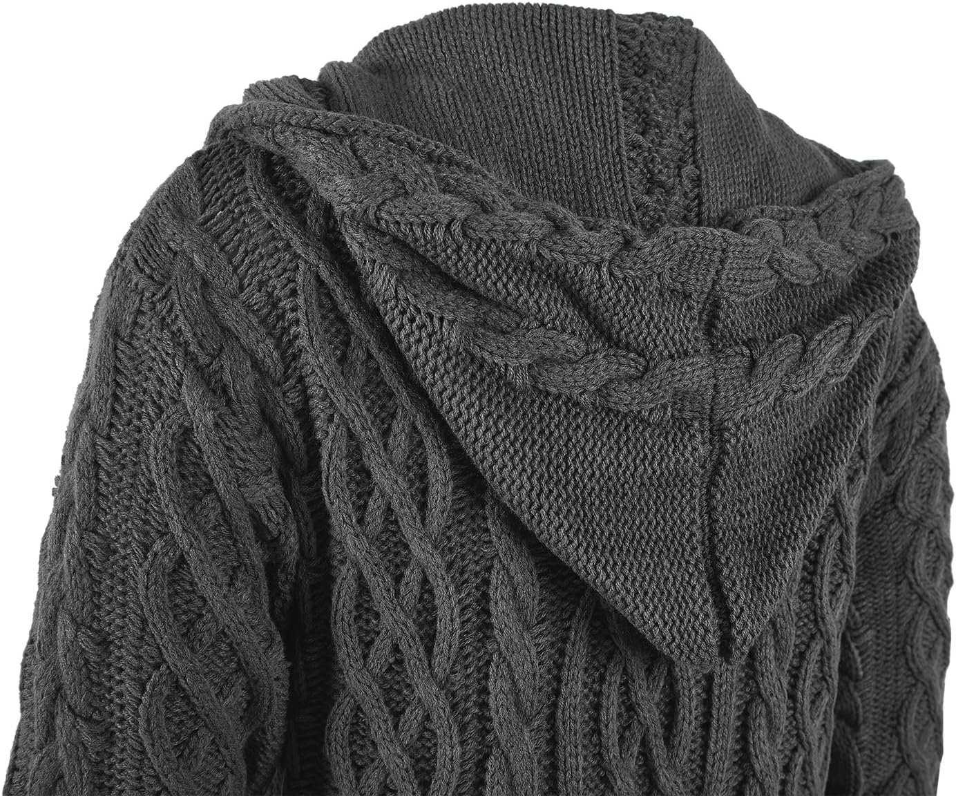 Thumbnail 3 de NIUBIA Long Sleeve Hooded Cable Knit Cardigan