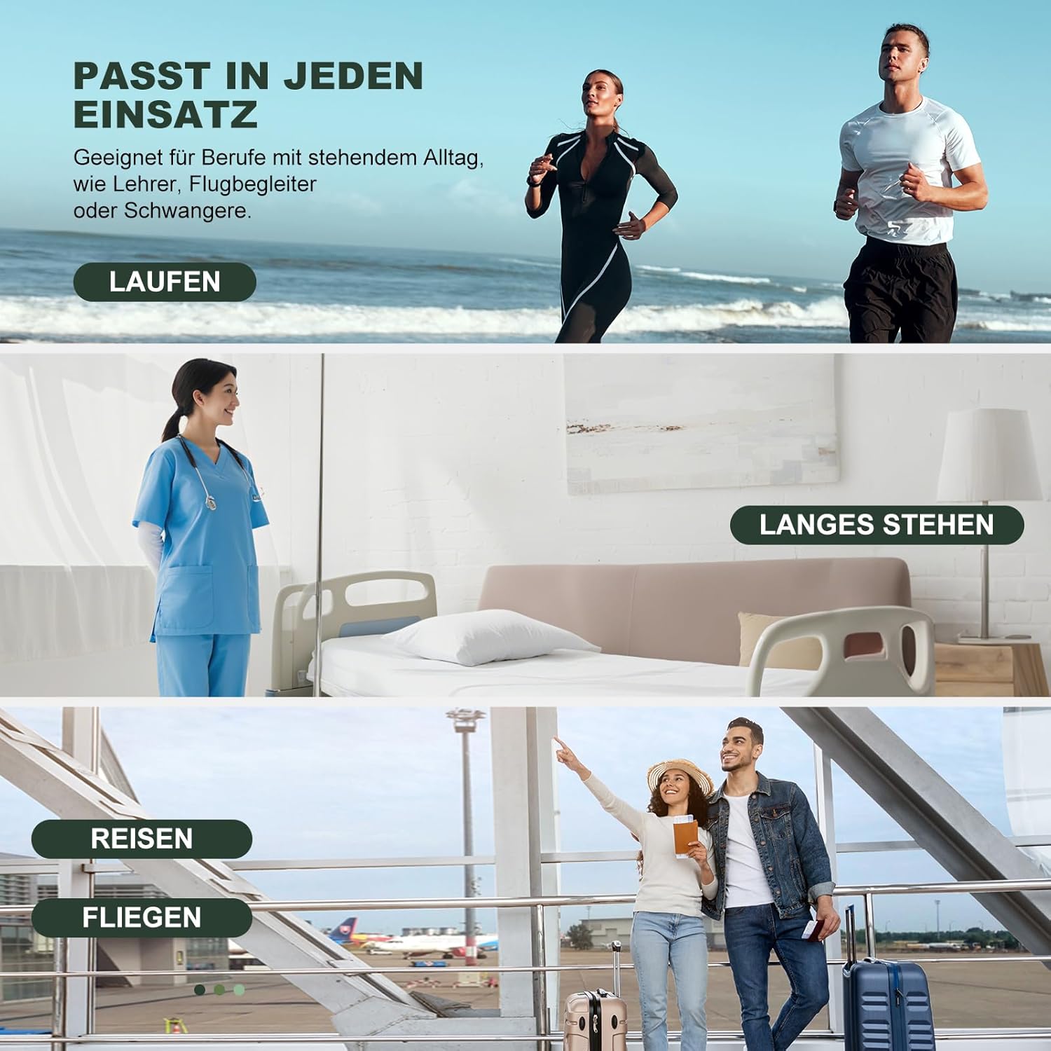 Thumbnail 5 de Effeet Kompressionsstrümpfe für Damen & Herren (2 Paar), gepolsterte Kompressionssocken 35–50