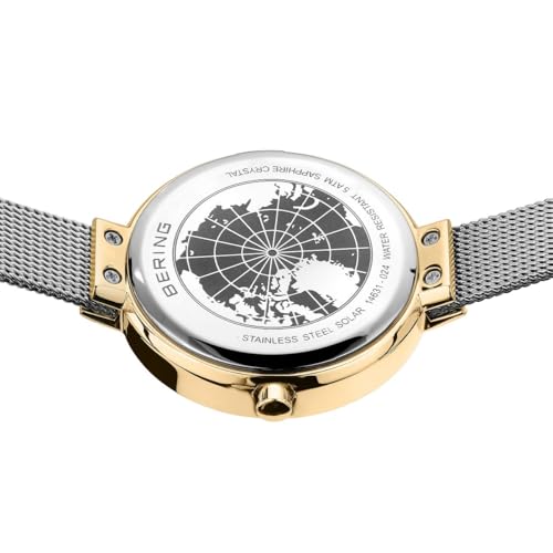 Detalle 2 de BERING Montre à mouvement à quartz pour femme – Collection Solar, acier inoxydable et verre saphir 14631-024