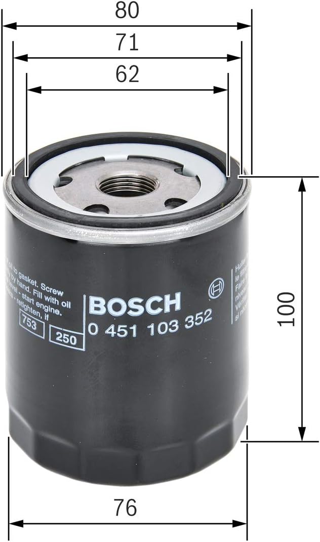 Detalle de Bosch P3352 Ölfilter Auto – passgenau, robust und langlebig