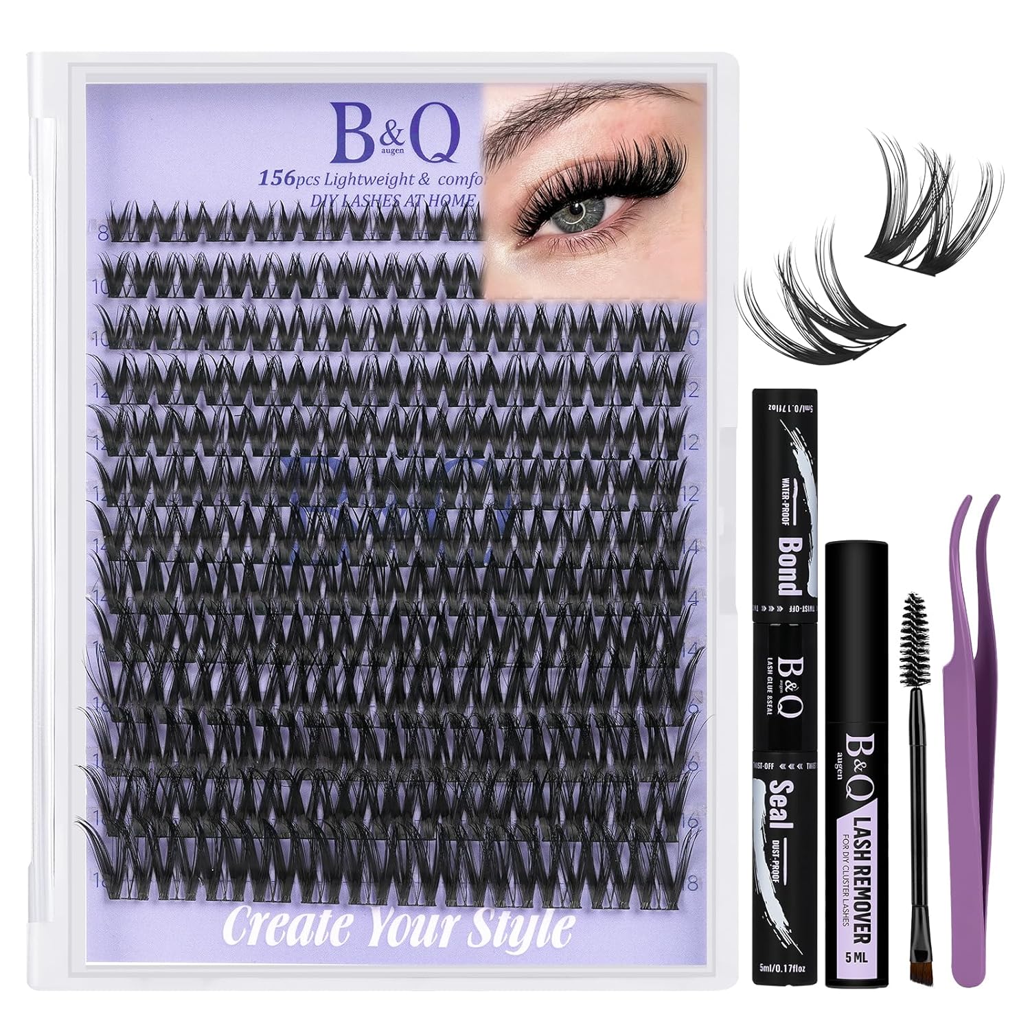 Detalle de B&Q Flora Lash Clusters Kit Flaunt Lash Clusters (D-Curl) DIY Lash Extension Clusters Kit