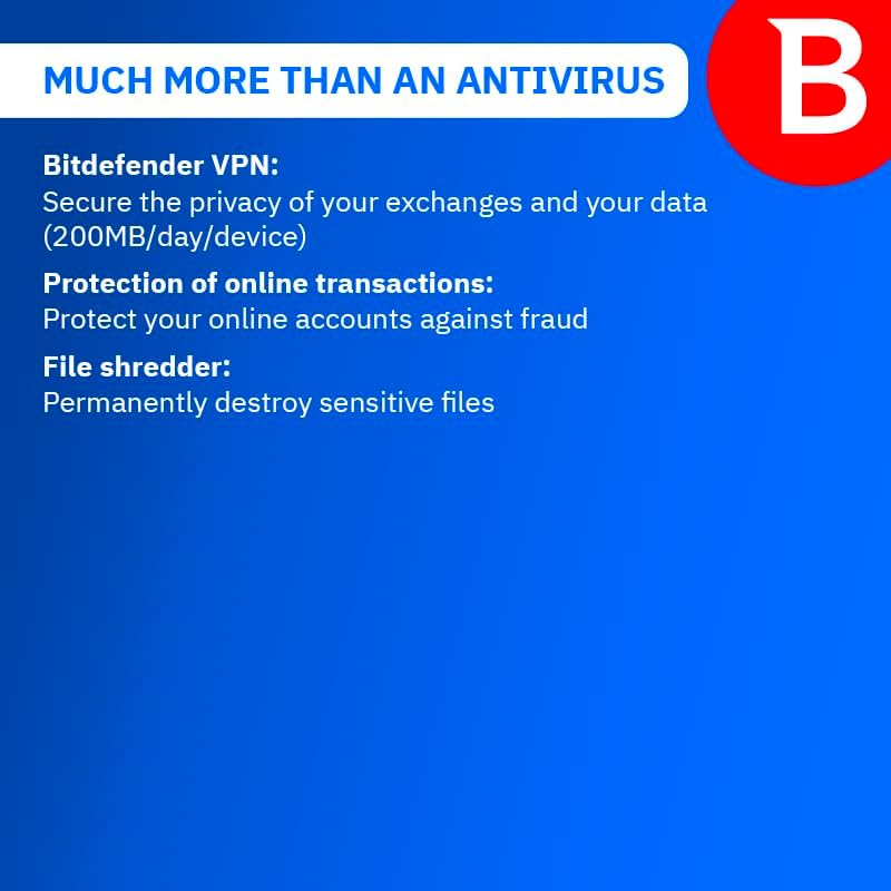Detalle de Bitdefender Antivirus Plus for 3 Devices (1 Year) – PC Activation Code by Email