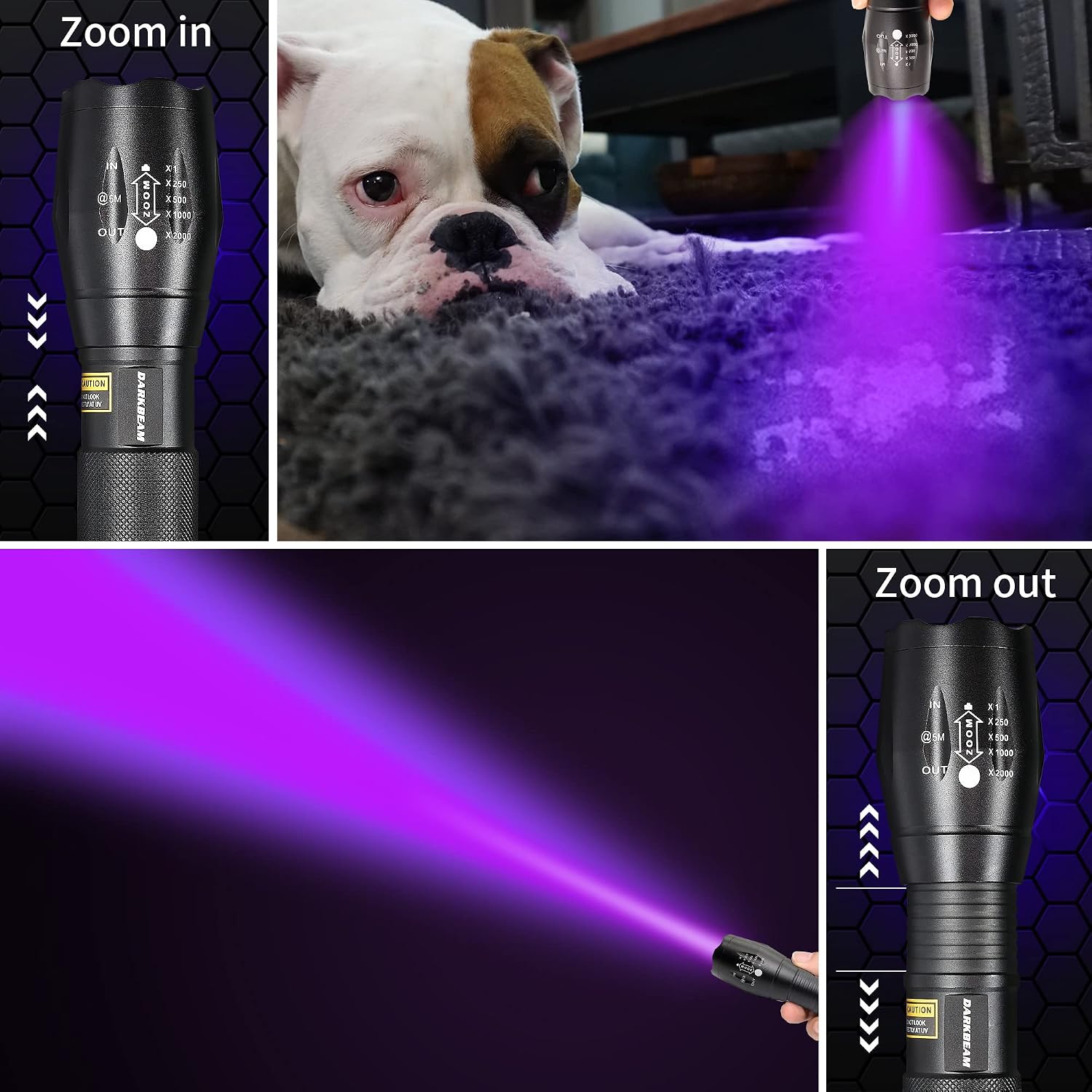 Detalle de DARKBEAM UV Torch 365nm 395nm detector