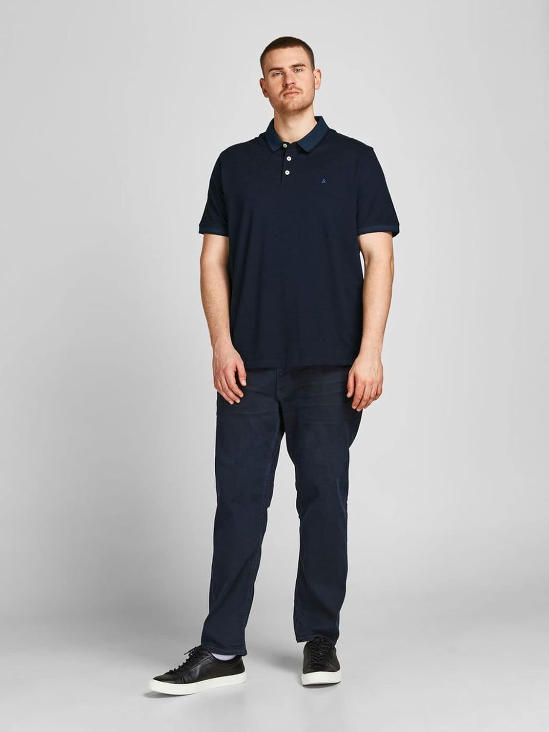 Detalle de Jack & Jones JJepaulos Polo SS Noos Pls para hombre — Dark Navy