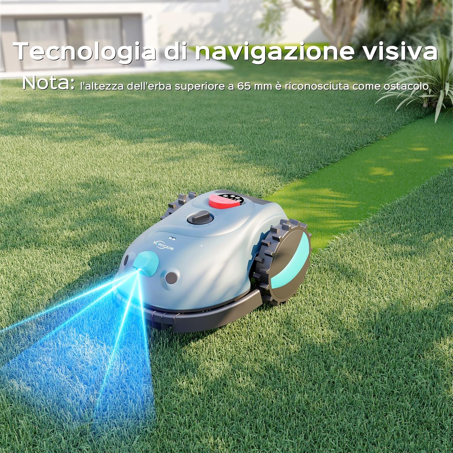 Thumbnail 3 de YARDCARE V100 Robot Tagliaerba senza filo con navigazione visiva e ostacoli (150 tipi), batteria 4,0 Ah