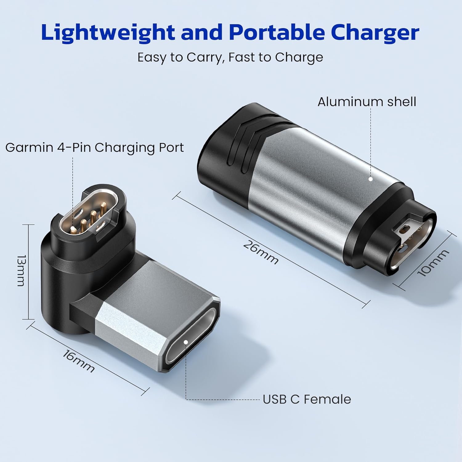 Thumbnail 2 de RUXELY USB-C to Garmin Watch Charger Adapter 4-Pack: Convert Any USB-C Cable for Garmin Devices