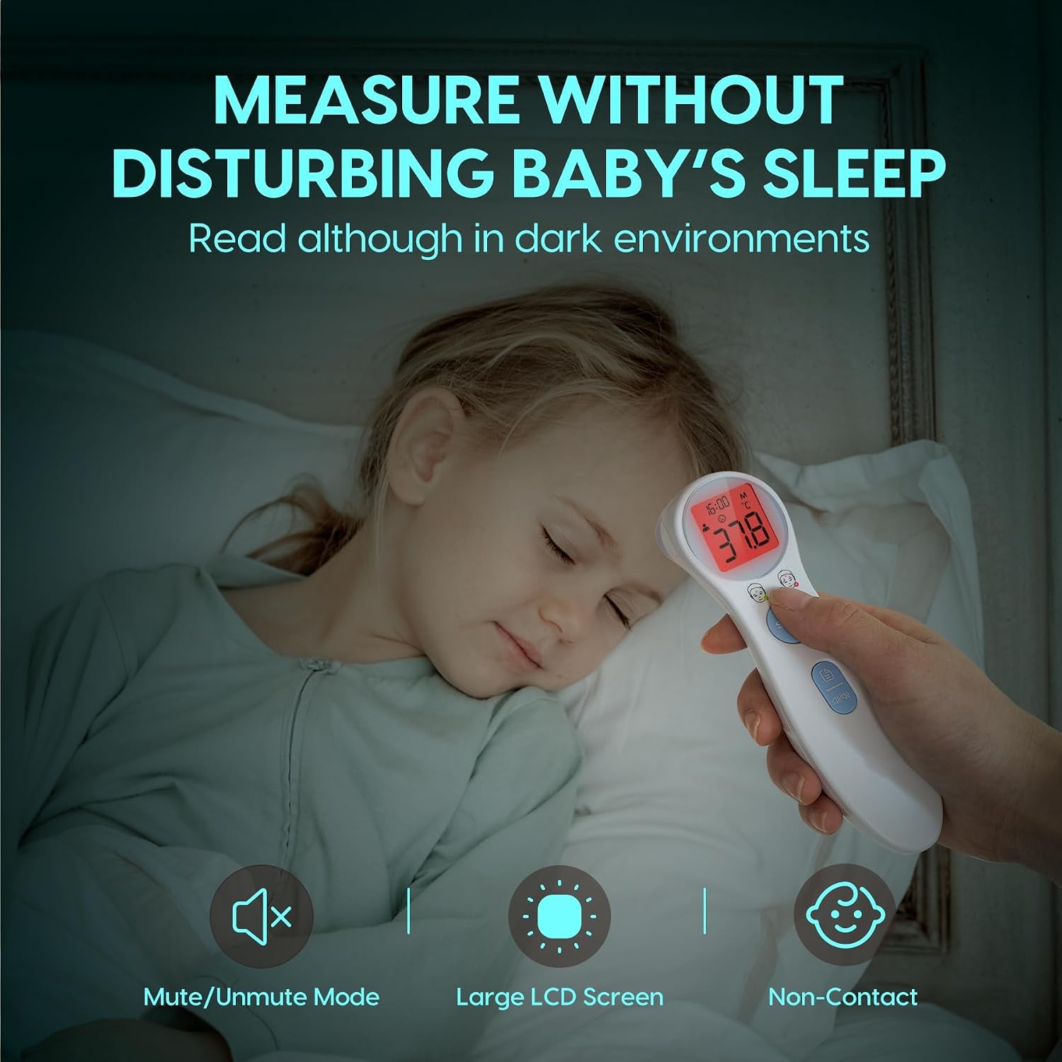 Detalle 2 de Kontaktloses Stirnthermometer Fieberalarm für Familie 🌡