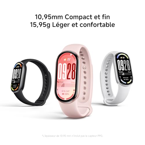 Detalle de XIAOMI Smart Band 10 - Bracelet Connecté, autonomie 21 jours, écran AMOLED 1,72" et suivi santé