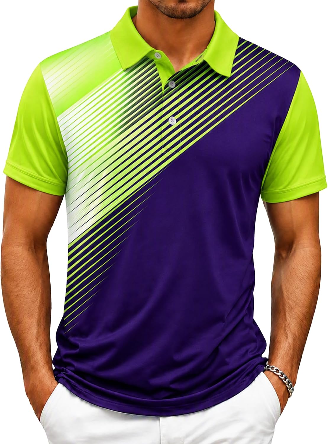Detalle de ZITY Men’s Short-Sleeve Moisture-Wicking Golf Polo (Performance Print)