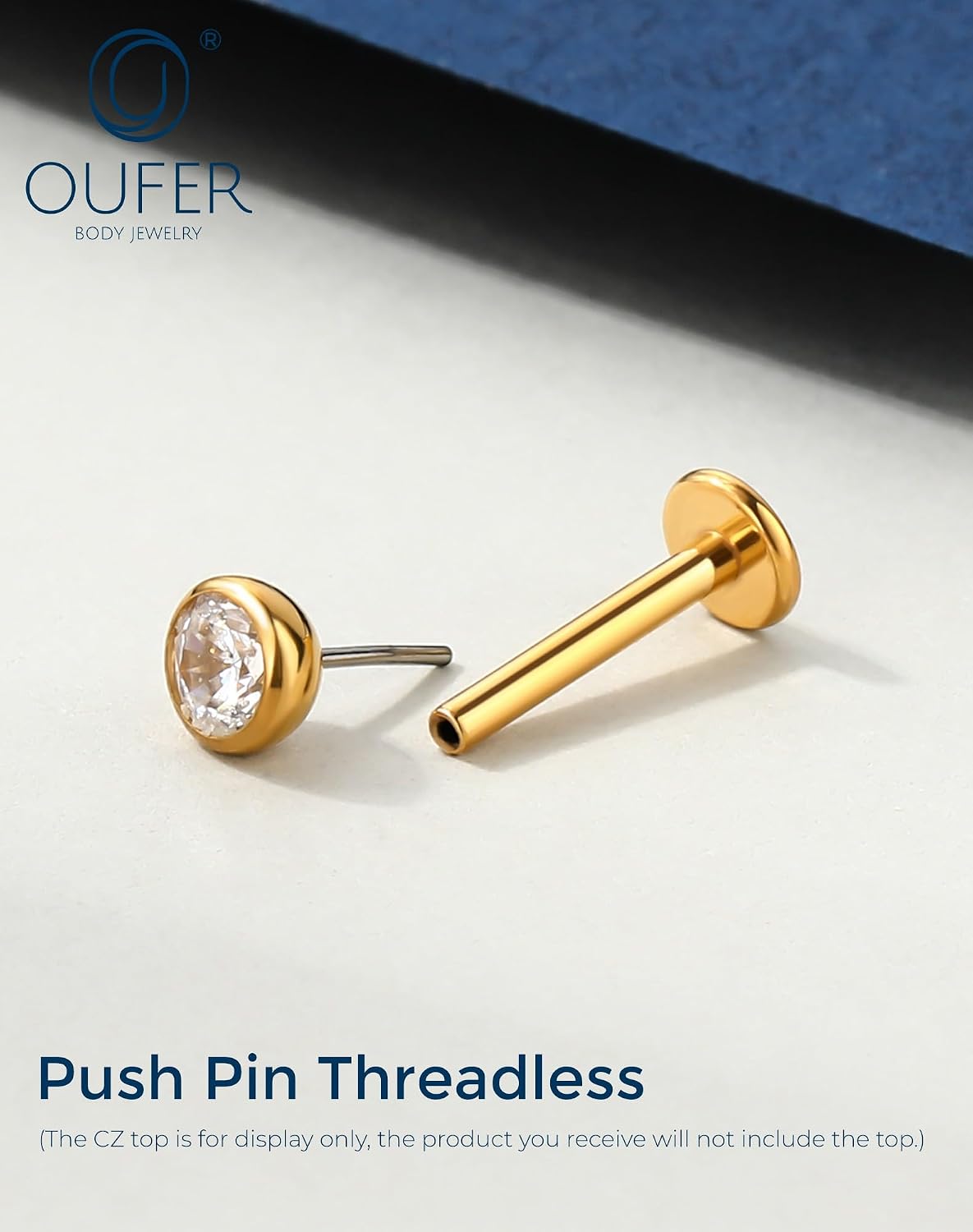 Detalle de OUFER 2Pcs Threadless Nose Stud 4mm 💎