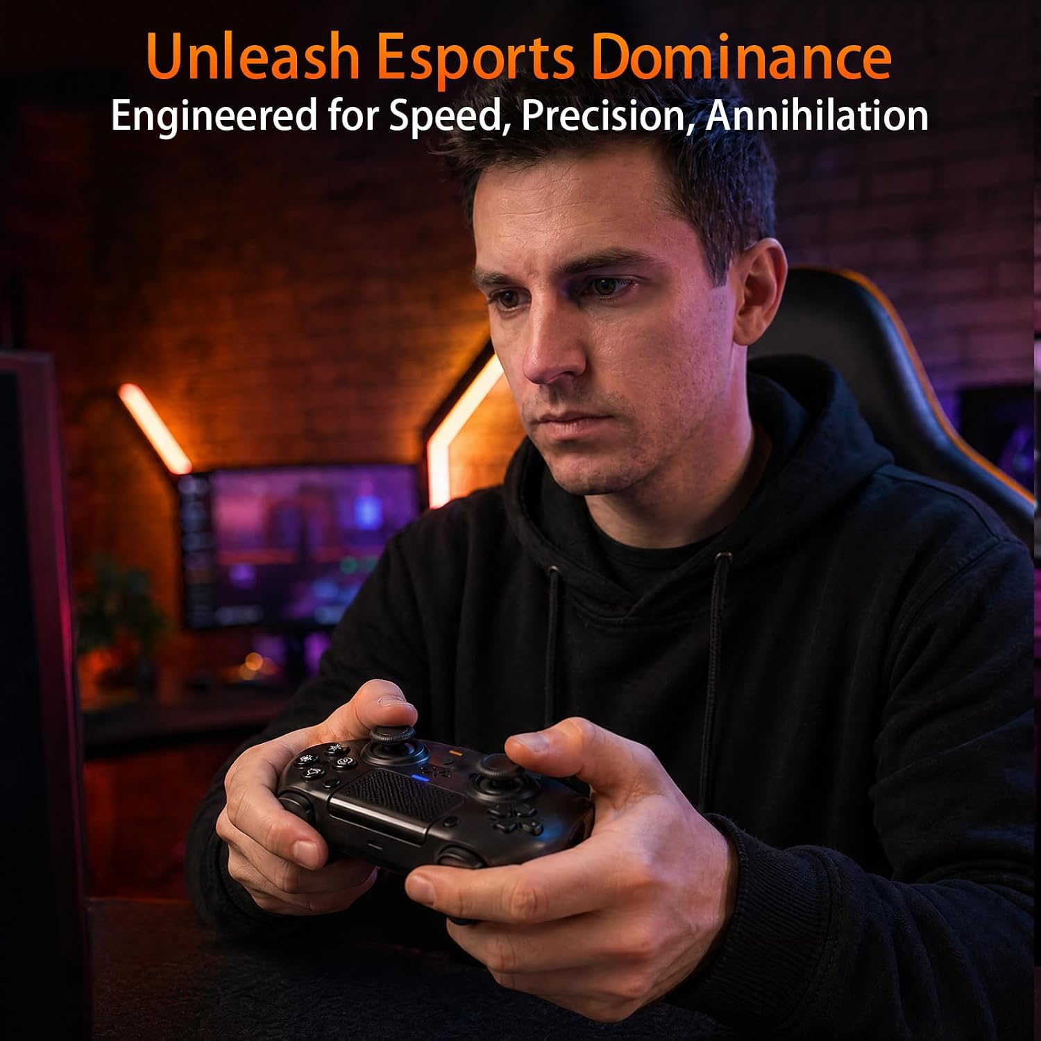 Thumbnail 4 de Dinosoo Wireless Controller für PS5/PC – Dynamische Trigger, HD-Linearvibration, integriertes Mikrofon mit Stummschalttaste