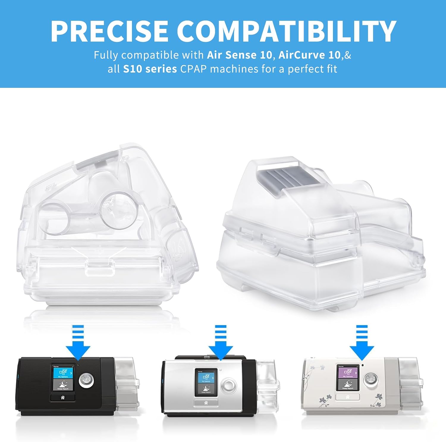 Detalle 2 de ZYG Replacement Water Chamber for ResMed AirSense 10, 380 mL, with 10 Filters