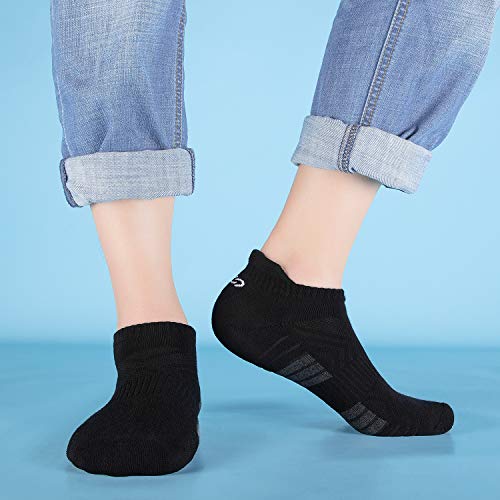 Detalle de coskefy Running Socks Thick Cushion Ankle Anti-Blister Cotton – 6 Pairs