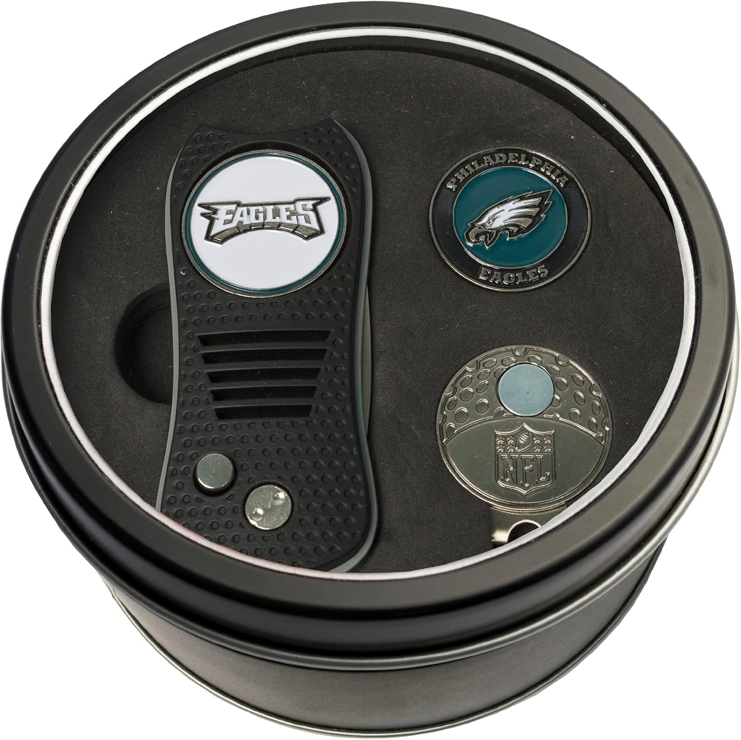 Detalle de Team Golf NFL Gift Set Switchblade Divot Tool, Cap Clip & Enamel Ball Markers