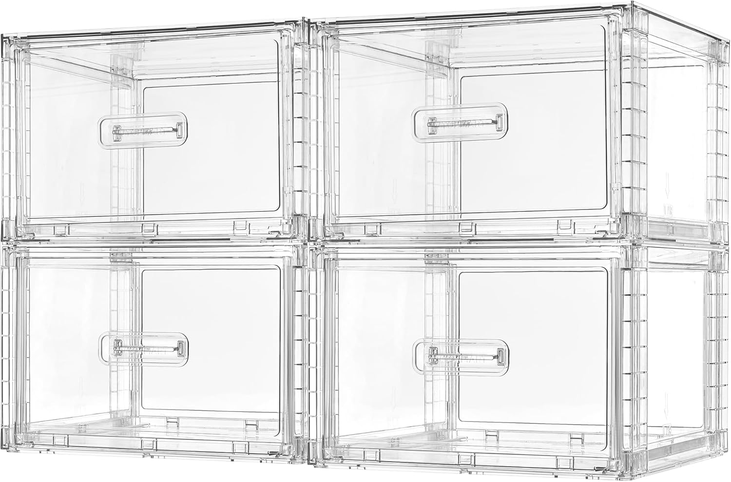 Detalle de Vtopmart 4 Pack Large Stackable Storage Drawers: Clear Acrylic Organisers