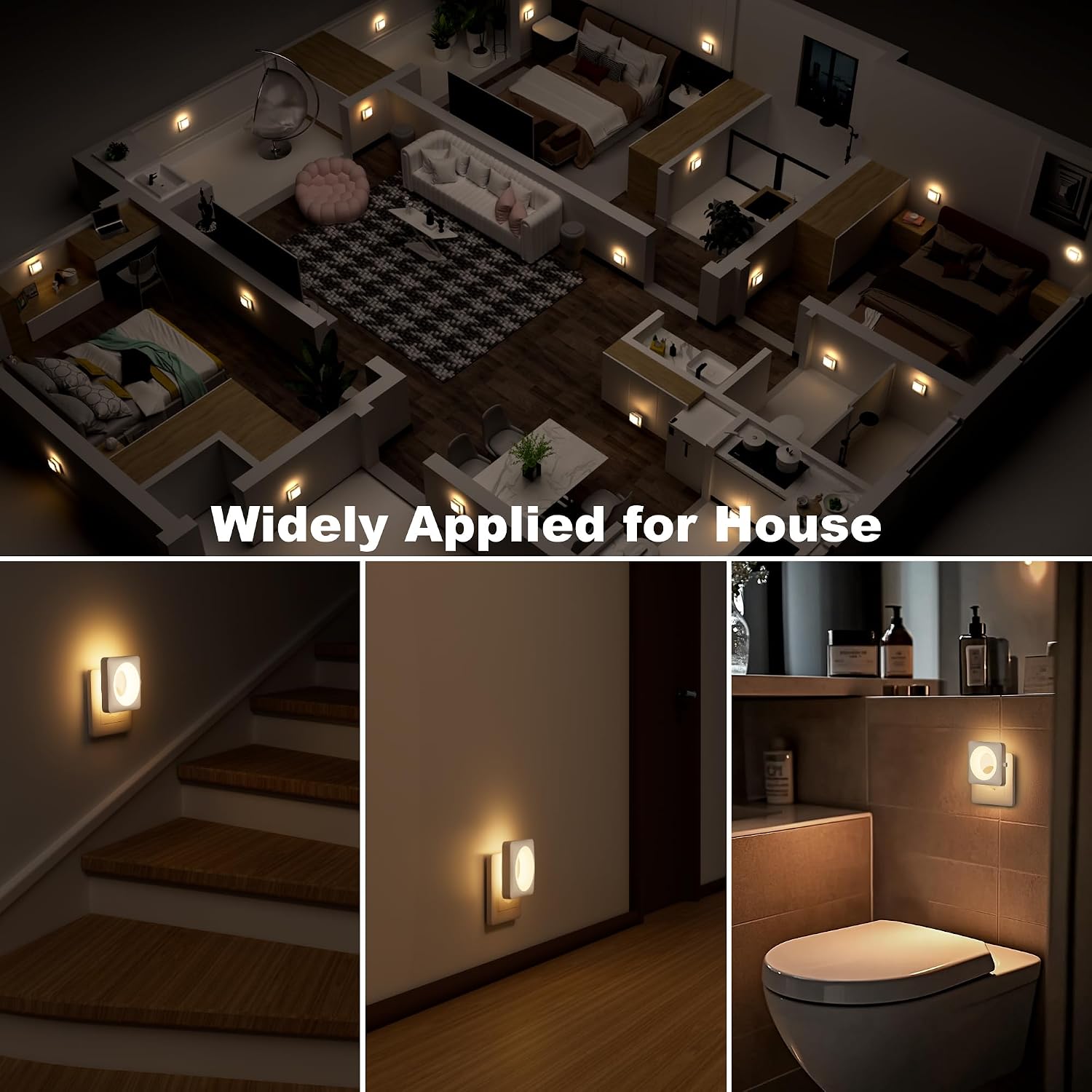 Thumbnail 6 de Nachtlicht Steckdose LED Nachtlicht Kinder Dimmbar mit Dämmerungssensor, 2700K Warmweißes Steckdosenlicht ,Baby Night Ligh Augenschonendes LED-Licht für Kinderzimmer, Bad, Schlafzimmer, Flur, Treppen
Nachtlicht Steckdose LED Nachtlicht Kinder Dimmba…