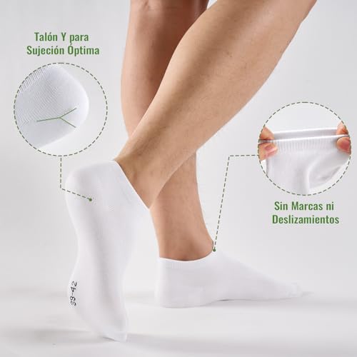 Thumbnail 3 de Effeet calcetines tobilleros de bambú (10 pares), blancos, 43-46