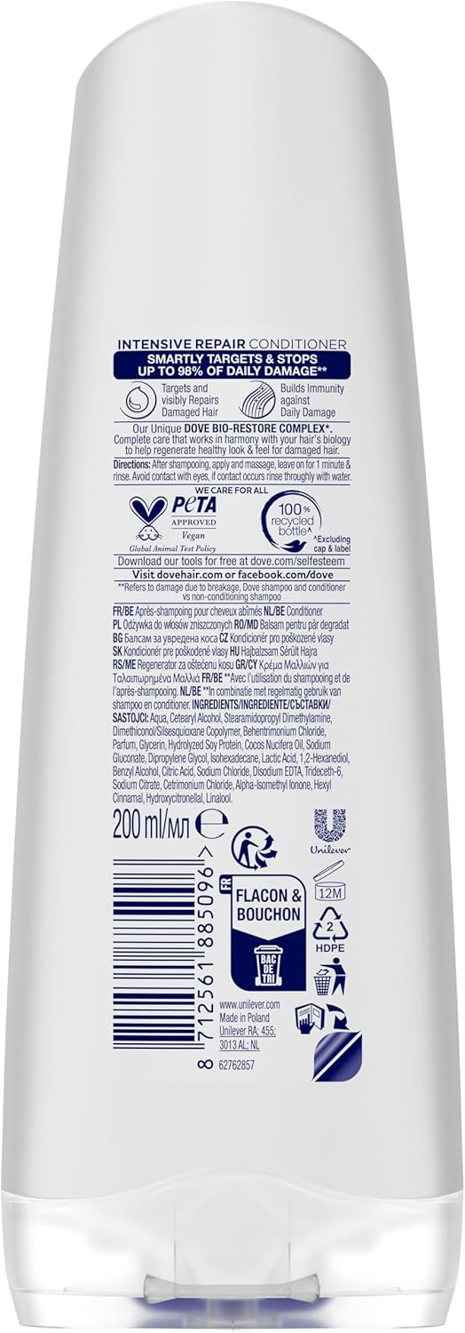 Thumbnail 1 de Dove Après-shampooing Reconstituant Ultra Care Intensive Repair (3 x 200 ml) pour cheveux abîmés