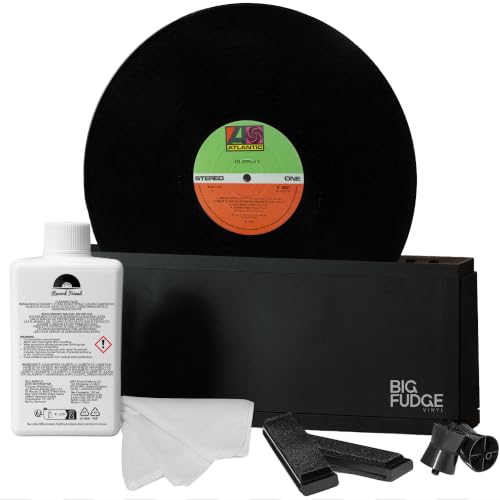 Detalle de BIG FUDGE Schallplatten Reinigung Vinyl Reiniger – Komplettes Plattenwaschset mit Spinner-Maschine