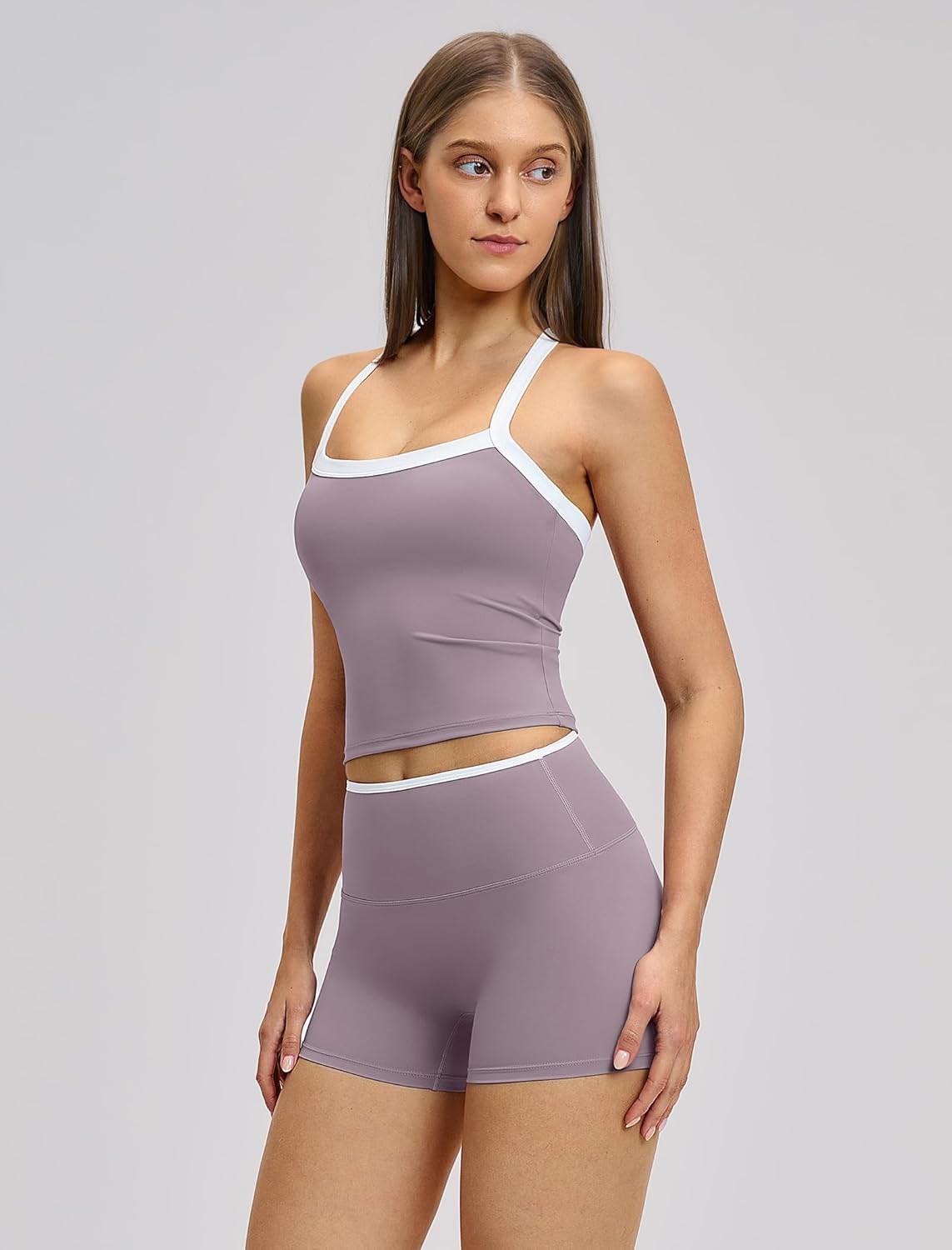 Thumbnail 4 de QBGJTD Two Piece Workout Set for Women: Tank Top + High Waist Shorts