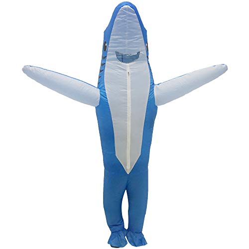 Thumbnail 6 de FXICH Inflatable Shark Costume for Adults, Blue 190T Waterproof Polyester
