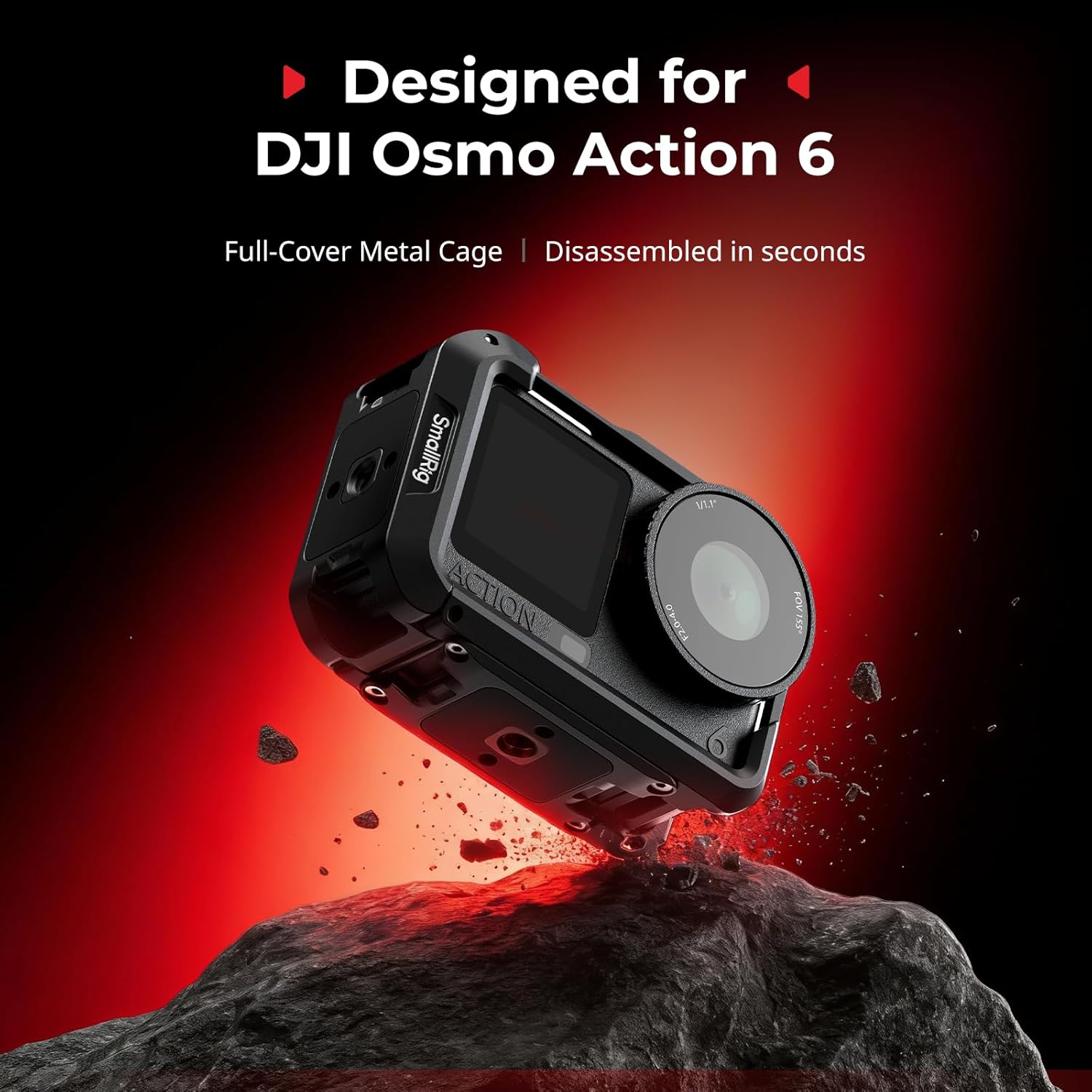 Thumbnail 1 de SmallRig Cage pour DJI Osmo Action 6 (Advanced Edition) — cage de protection avec griffe porte-accessoires
