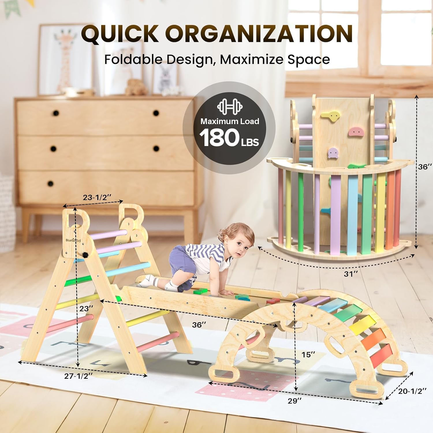 Detalle 2 de BlueWood Pikler Triangle Set 7-in-1
