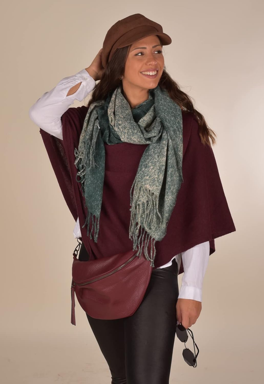 Thumbnail 1 de styleBREAKER Damen Halbmond Schultertasche groß (Crossbody) mit 2-Wege-Reißverschluss