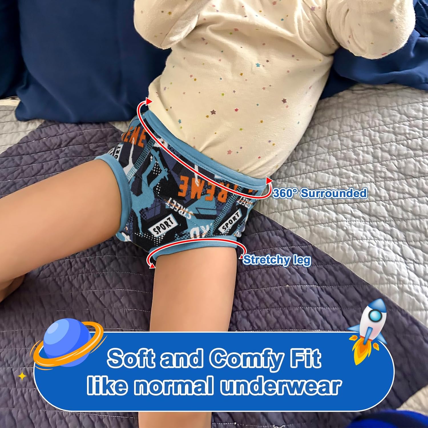 Thumbnail 3 de MOEMOE BABY Boys Training Underwear, Green Robot, 10 Pack (6 Years) – Practical Potty Training Pants