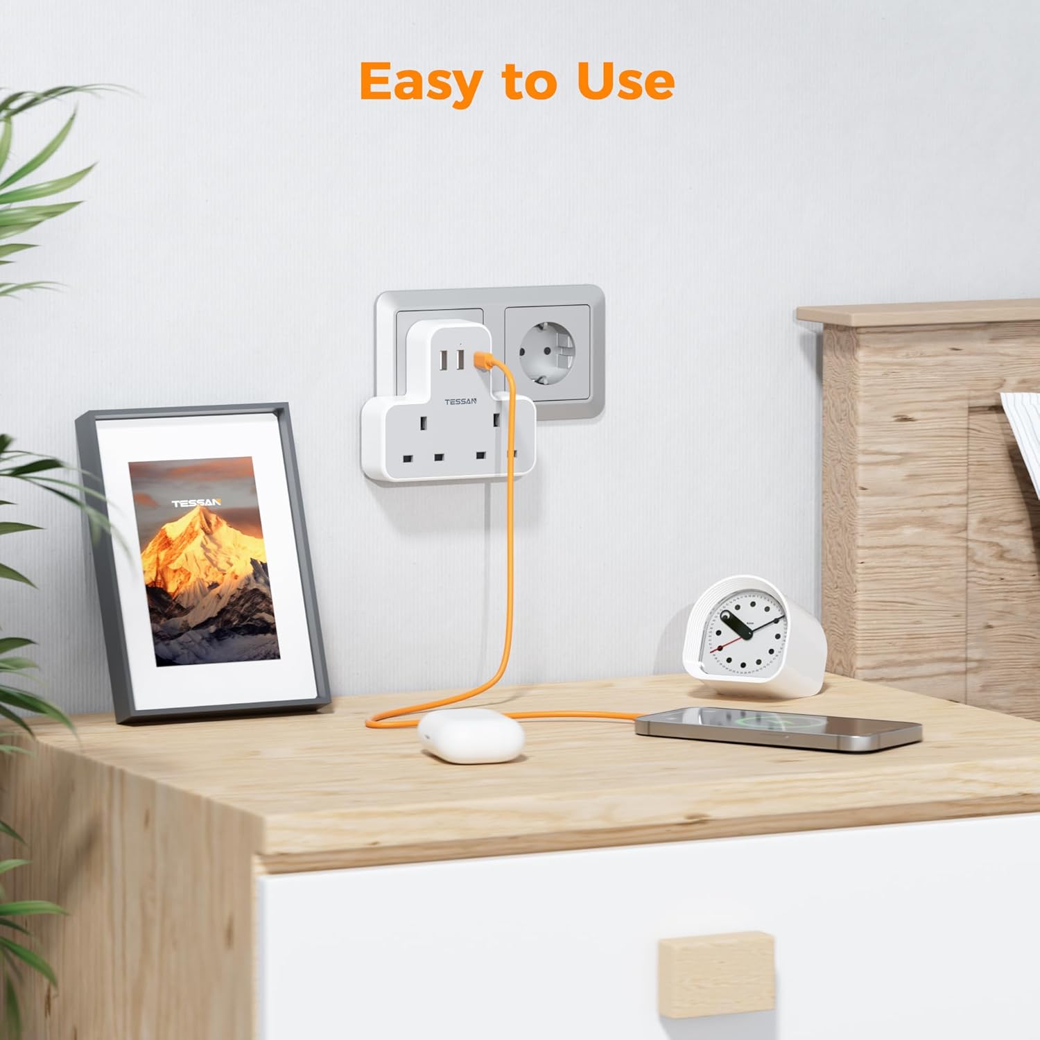 Thumbnail 5 de TESSAN UK to European Travel Adapter 5‑in‑1 🔌