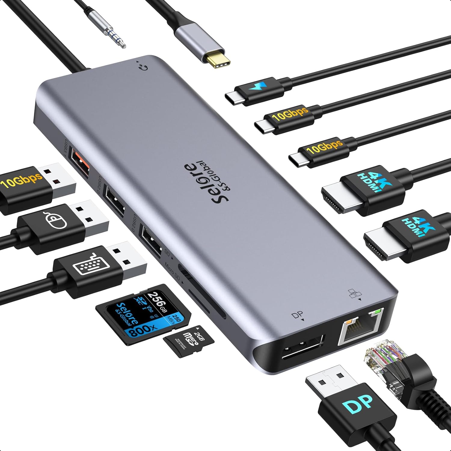 Detalle de Selore&S-Global SEUC3303 USB-Cドッキングステーション、トリプルディスプレイ・100W PD・有線LAN対応