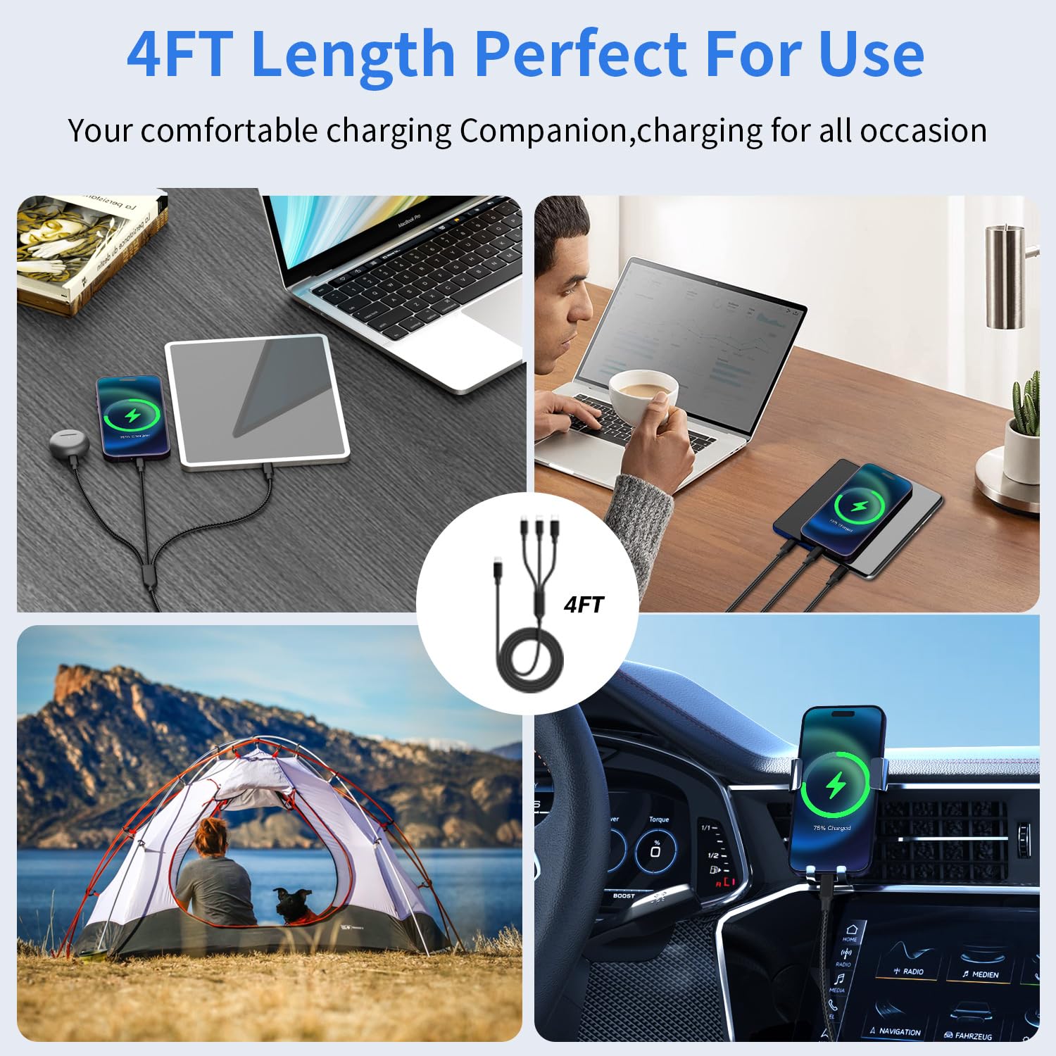 Thumbnail 3 de Jogrytece 100W Multi Charging Cable