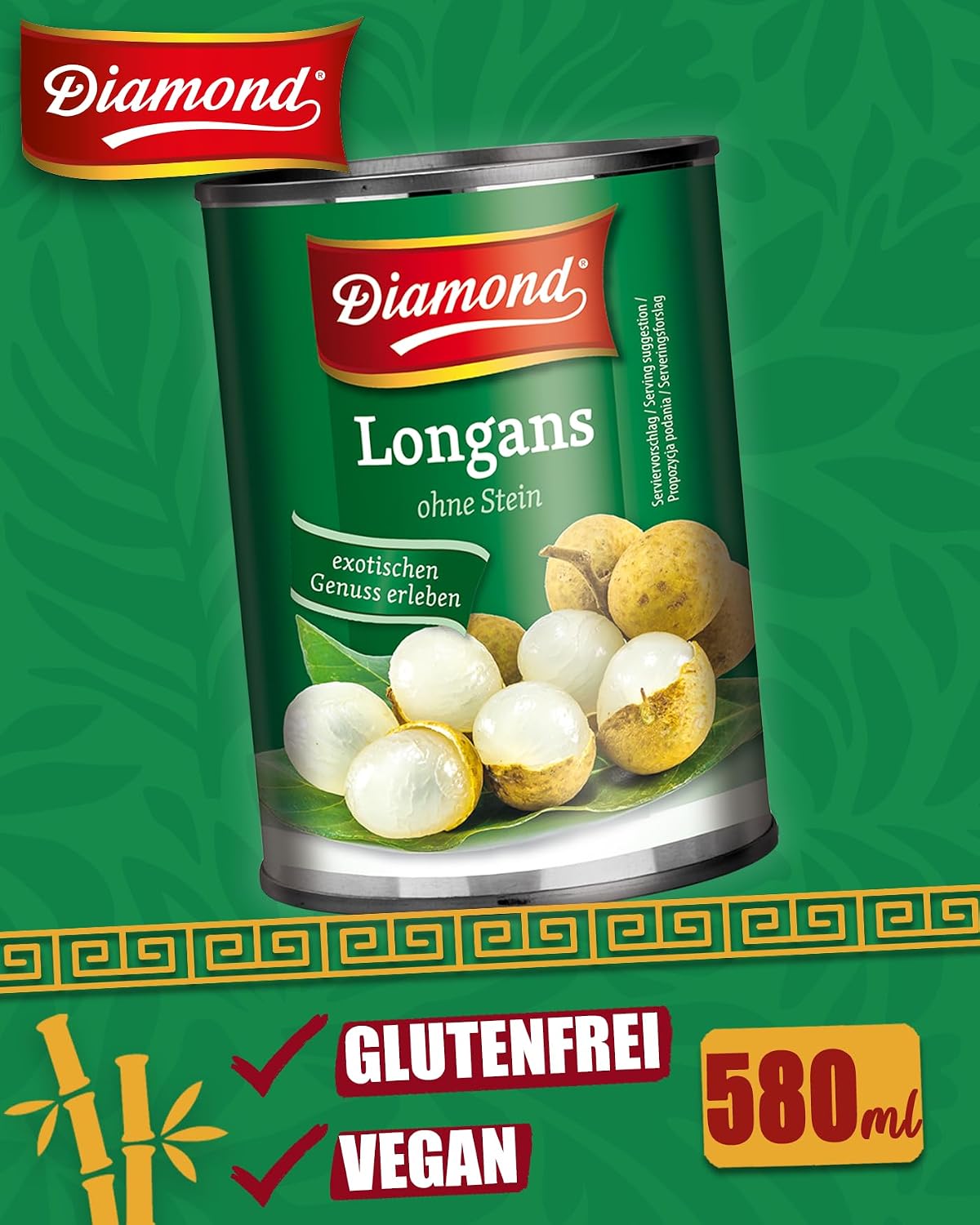 Detalle 2 de DIAMOND Longans ohne Stein 6×580 ml 🍑