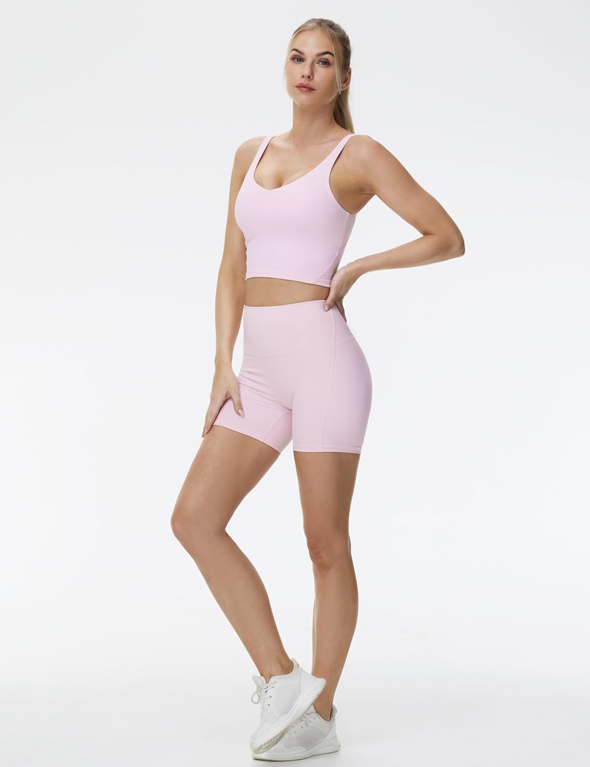 Thumbnail 5 de THE GYM PEOPLE Women's High Waist Yoga Shorts with Tummy Control