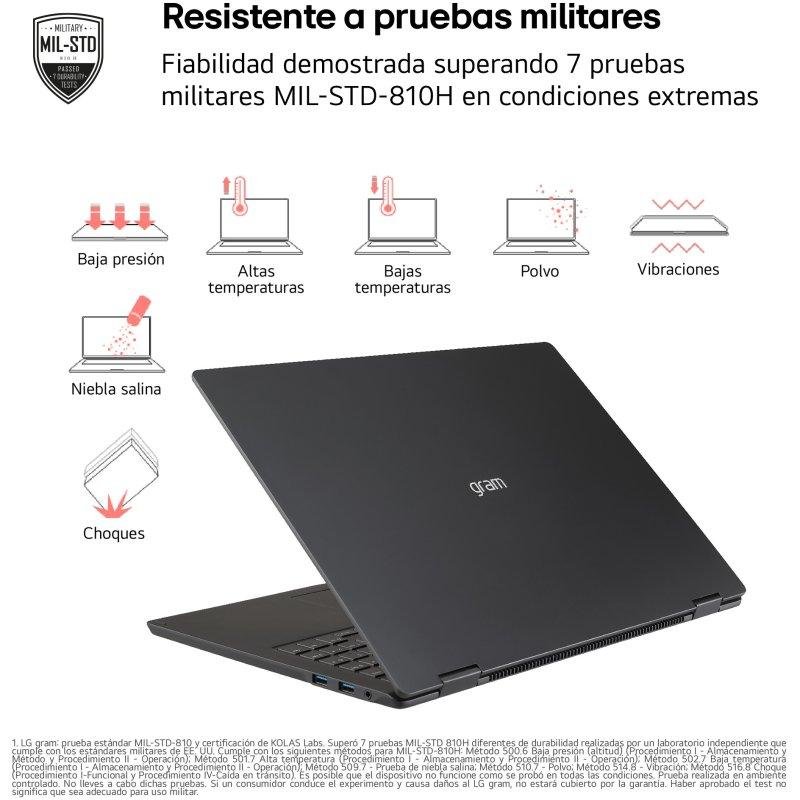 Detalle de LG Gram 17Z90TL: portabilidad extrema con pantalla amplia y rendimiento suficiente para la productividad