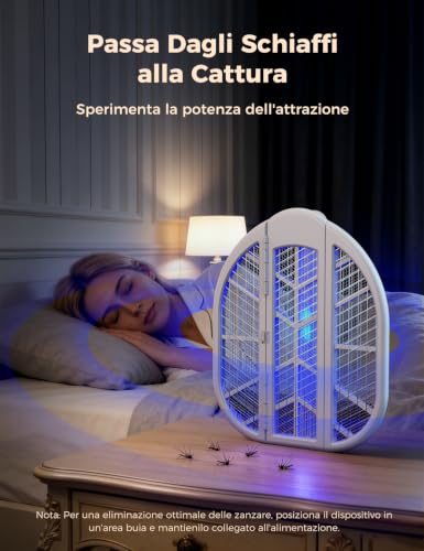 Detalle de AROEVE Racchetta Zanzare Elettrica Pieghevole 4000V, 1500mAh